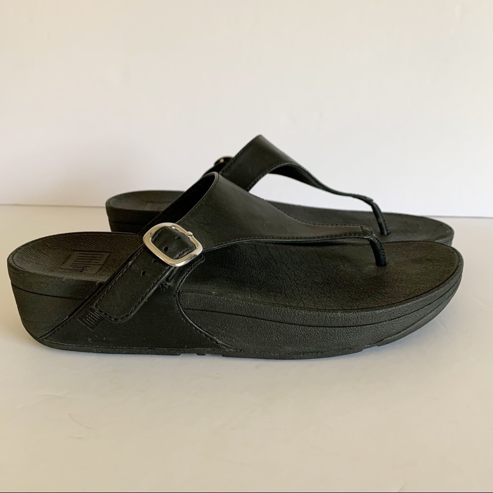 Fitflop Lulu Black Leather Sandal Women 8